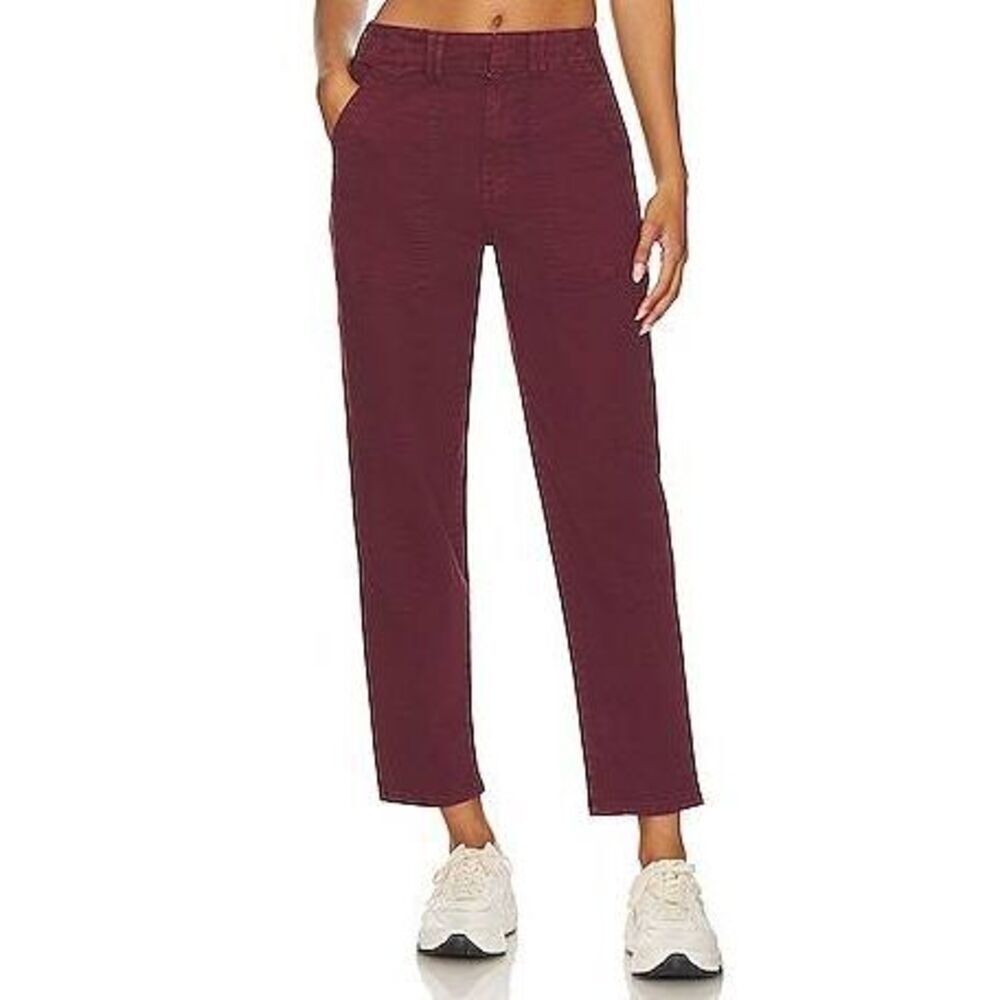 PISTOLA Pamela High Rise Straight Trouser in Bordeaux 28 NWT